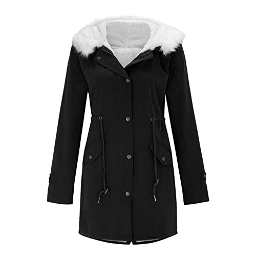 Chaqueta Sudadera para mujer con capucha larga cálida con capucha larga chaqueta chaqueta larga para mujer, talla grande, manga larga, chaqueta con capucha Color Block Slim Fit Túnica Casual Sudadera