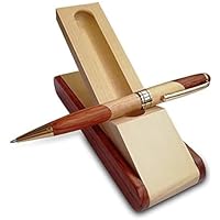 Juego de regalo de bolígrafo de madera de lujo con estuche de
