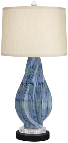 Lámpara de mesa contemporánea 31 pulgadas beige y azul
