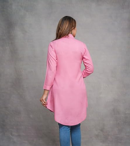 Image of Casual Full Sleeve Hand Embroidery Rayon Women's Long Shirt