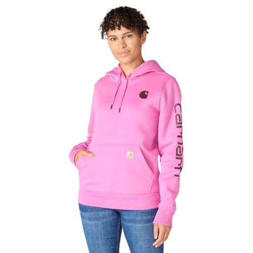Carhartt Women's Iconic Clarksburg Logo Sweatshirt, Electric Fuchsia, X-Large