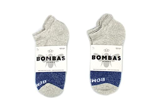 Bombas Women's Originals Ankle Socks, (Grey/Blue)