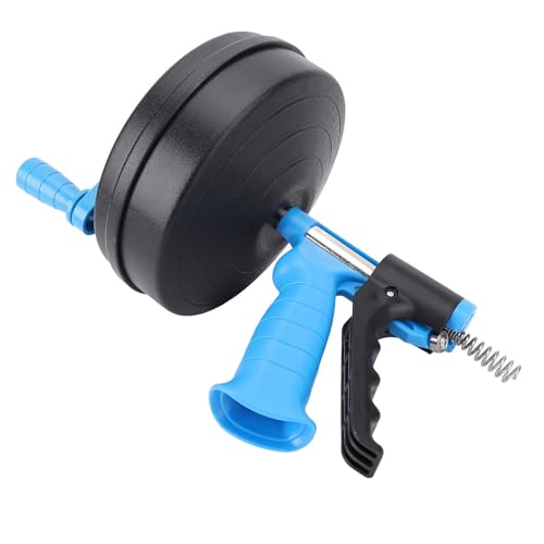 Drain Cleaning Machine 65 Manganese Steel Spring Flexible 2 Modes Plumbing Snake 50-75mm Pipe for Hand Crank and Drill Machine Connection (5m Spring)