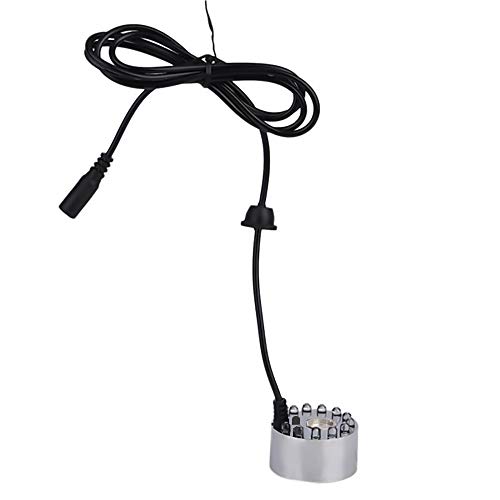 TPSKY 12 LED Light Ultrasonic Mist Maker Fogger, Water Fountain Pond Indoor Outdoor Underwater Lights,for Inndoor Outdoor Garden Fountain Accessories