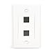 Black Box Value Line Wallplate Single-Gang 2-Port White - 2 Socket(s) - 1-gang - White