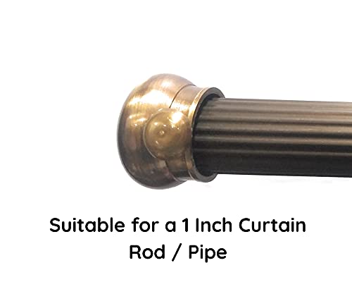 Image of FAPBADRI Simple Curtain End Caps /Finials for a 1 inch Pipe /Rod, Colour - Antique Gold, 6 Pieces