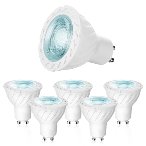 ezmyma ampoule led gu10 7W,Blanc Froid 6000k gu10 led 735LM Equivalent 70W 80W 90W Lampe Halogène Faisceau 120°Non Dimmable 5 Unité