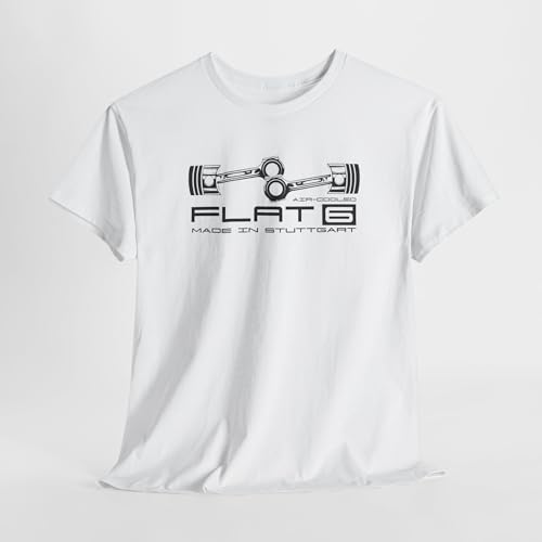 Flat 6 Air Cooled Engine T-Shirt – Boxer Motor Graphic Tee | Car Culture Gift Fans | Classic Automotive Style3