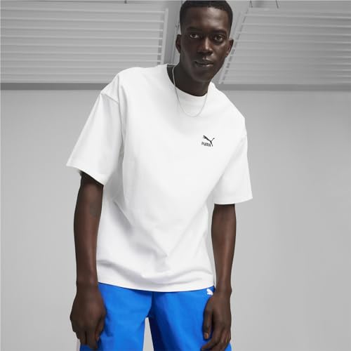 Image of PUMA Mens Better Classics Oversized Logo Crew Neck Short Sleeve Casual Tops Casual