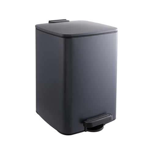 Poubelle de cuisine 12L compacte noire pour optimiser l'espace des petits appartements modernes