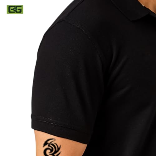 Image of Elamgreen Men's Cotton Rich Polo T Shirt | Collar Tshirts | Half Sleeves | Plain-Regular Fit