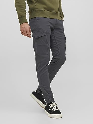 JACK & JONES Hose Cargo Jogger Pants Paul Flake AKM 542 Twill Gummibund, Grau (Asphalt) ,29W / 34L – Ansicht 2