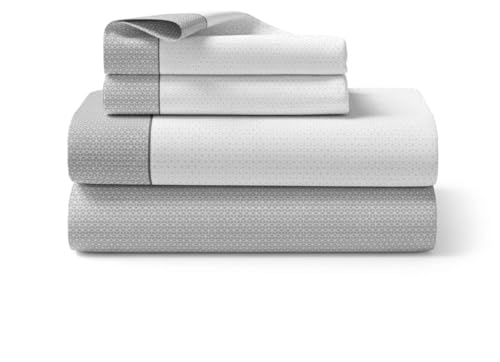 Juego de sábanas 105x200cm 100% Algodon de 200 Hilos Ropa de Cama Suave Resistente y Transpirable Ideal para Dormitorio Elegante Ajuste Colchon Alto 35CM Disponible Varias Medidas Brisa Gris