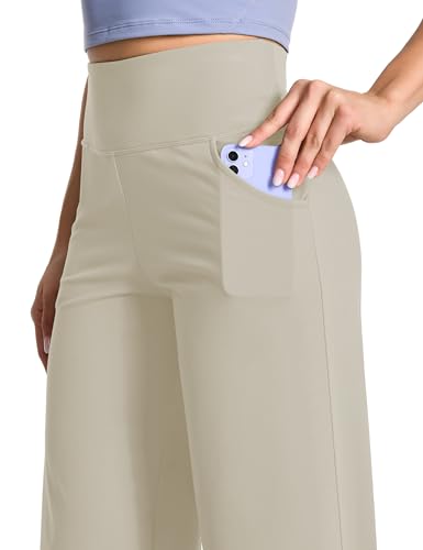 Image of BUBBLELIME Women High Waist Wide Legs Yoga Pants Loose Sweatpants Pockets | 29 inch /31 inch /33 inch /35 inch /37 inchInseam,2 Styles / Dress /Basic,Lounge,Comfy,Stretch Casual Work