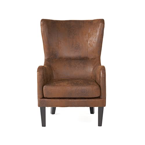 Christopher Knight Home Lorenzo Fabric Studded Club Chair, Brown