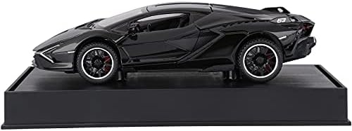 Sian FKP3 Metal Model Car with Light and Sound Pull Back Toy Cars for 3 Year Old Boys and Up (Black)