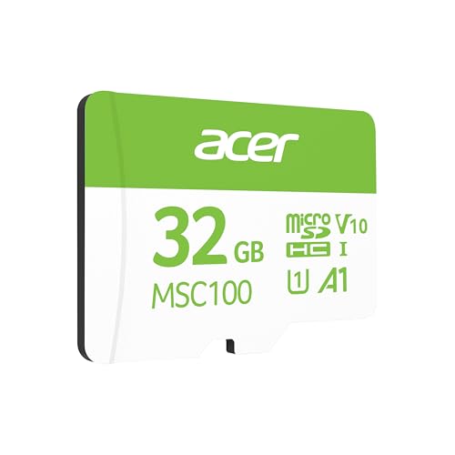 Image of Acer MSC100 MicroSD Card 32GB, UHS-I U1 V10 A1, Up to 100MB /s Read Speed, 4K Video Recording, Compatible with Smartphones Cameras Tablets Drones | 5-Year Limited Warranty