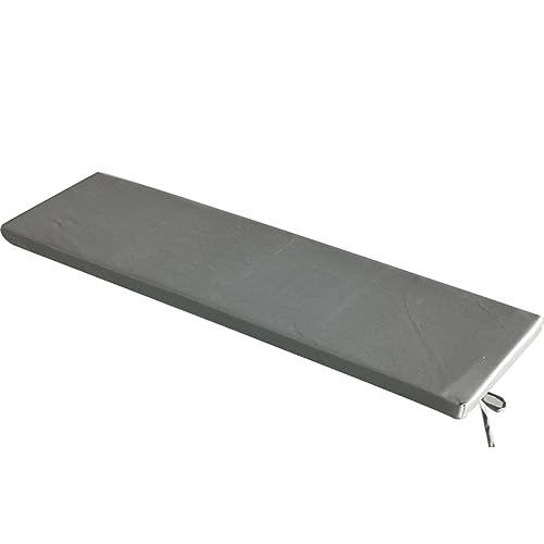 Coussin de banc gris élégant hydrofuge avec attaches pour un salon de jardin moderne et soigné