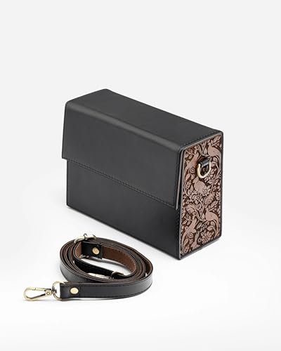 Vintage Leather Crossbody Bag – Handcrafted Messenger Purse with Floral Carved Design, Elegant Shoulder Bag for Women, Ideal for Daily Use & Special Occasions2