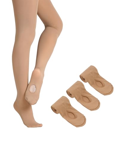 Dayrose Ballet Tights for Girls & Women, 60D Ultra Soft Convertible Transition Tights for Ballet Dance, Gymnastics