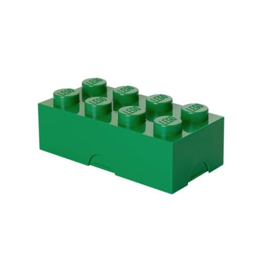 Lego 51496 - Anspitzer 2er Pack, rot/blau 4 Room Copenhagen 40231734 Lunchbox Brotdose, 8 Noppen, Dark Green, 20 x 10 cm