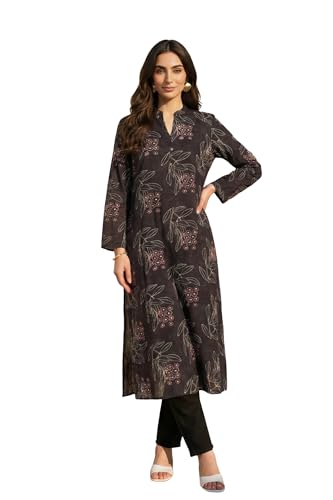 W for Woman Floral Printed Rayon Straight Kurta