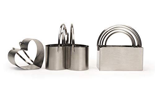 RSVP International Endurance Heart Shape Biscuit Cutters - Stainless Steel, Set of 4 | Nest for Easy Storage | For Cutting Thick or Thin Dough | Professional | Dishwasher Safe