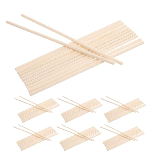 HOMSFOU Palitos de Madera sin Terminar para Manualidades Varillas Redondas de Madera Dura 300X5 MM 150 Piezas Naturales para Proyectos DIY y Decoración Artesanal