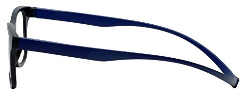 Magz Chelsea Classic Reading Glasses +3.00 Black/Blue Men/Women One Power Readers Neck Hanging Magnetic Snap It Rear Connect #TOP2