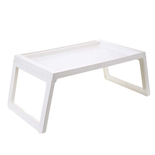 Laptoptisch,Kunststoff Faltbare Ergonomie Tischarbeitsplatz,Wohnzimmer Startseite Büro Mobil Laptop-Schreibtisch,Nachttisch-Weiß.