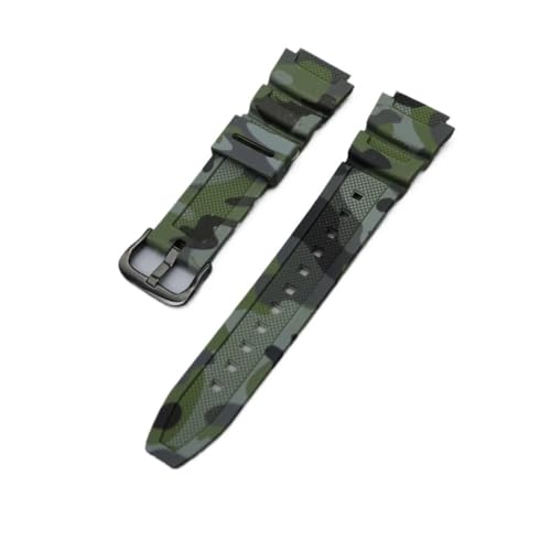 18mm Fit For Casio W-218H AE1200/1000W/1300 W-800H 216H 735H voh VR(Camouflage Green)