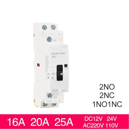 Contacteur HCH8-25M 2P 16A 220V interrupteur commande manuel rail Din - 2