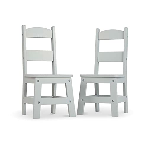 Melissa & Doug Wooden Chairs, Set of 2 - Gray Furniture for Playroom - Kids Wooden Chairs, Children's Wooden Playroom Furniture - image 8