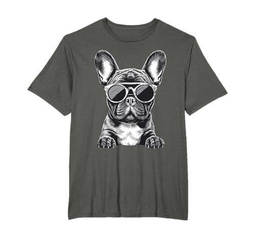 Französische Bulldogge mit Sonnenbrille T-Shirt