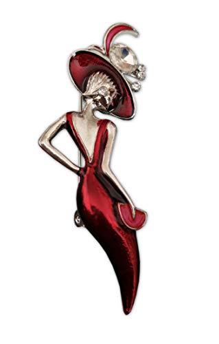 Preisvergleich Produktbild Eillwin Lady schöne Brosche Rotwein Farbe Emaille Pin für Frauen