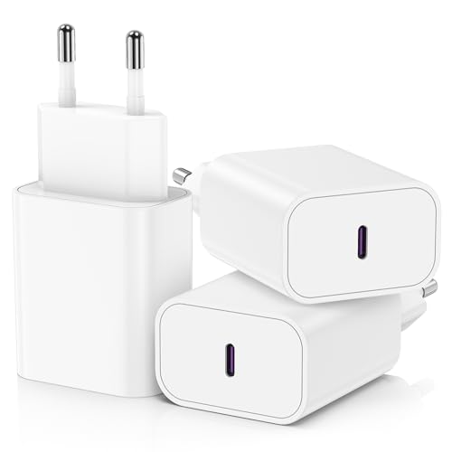 USB C Stecker Netzteil, 3-Pack USB C Adapter Ladegerät, Schnellladegerät Typ C Handy Ladeadapter für Apple iPhone 16 Pro/16/15/15 Pro Max/15 Plus/14 Pro Max/14/13 Pro/12/11/Mini/SE/iPad Air