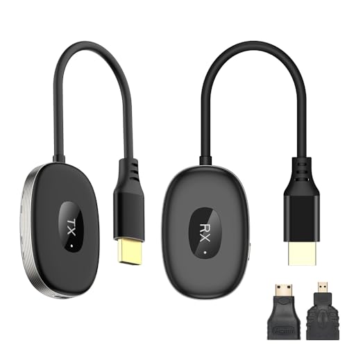【特価セール】新登場 ワイヤレスHDMI 無線 送受信機セット小型 1080P/ Amazon | 小型ワイヤレスHDMI 収納に便利 無線化 送受信機セット