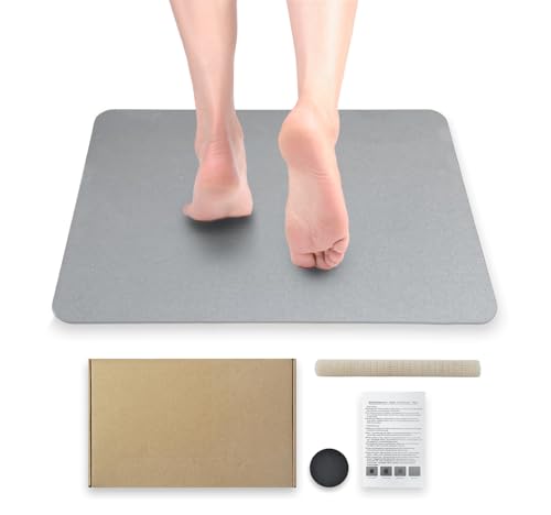 Recopilación de Tapetes dib los 10 mejores. 41 AVENIX Tapete de Baño de Diatomeas 60x39 cm, Secado Rápido y Antideslizante, Natural y Ecológico, para Ducha, Baño y Cocina, Diseño Moderno Gris (Estilo A)