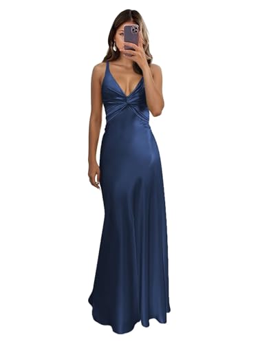Lindo Novia Satin Bridesmaid Dresses for Women Wedding Guest Twist Knot Mermaid Prom Dress 2025 with Slit