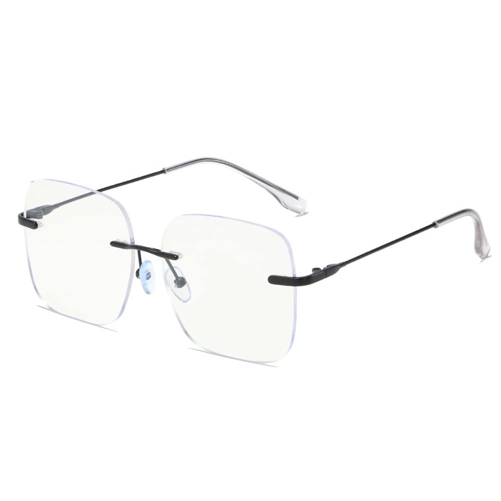Fashion Rimless Blue Light Blocking Glasses for Men Women TV Phone Computer Gaming Eyeglasses