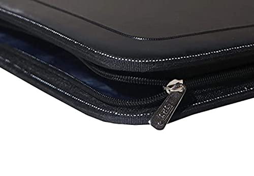 Image of OWT Multipurpose Leatherette Professional File Folders for Certificates, Documents Holder, Document Bag, Portfolio File, Executive File 24 Leafs Black Legal Size for Men & Women