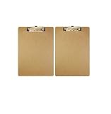 BAZIC Standard Size Hardboard Clipboard with Low Profile Clip, Wood, 2 Pack