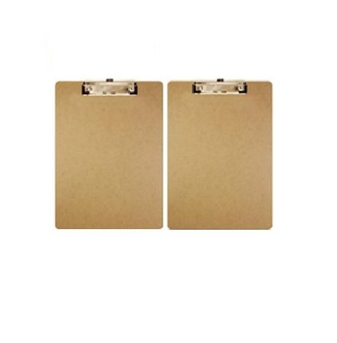 Bazic Standard Size Hardboard Clipboard With Low Profile Clip, Wood, 2 Pack #TOP13