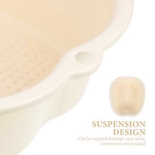 Cubo plástico para baño de pies con función masaje beige miniatura 3