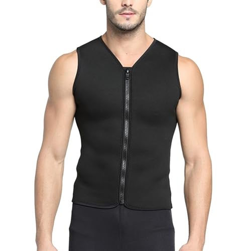 Men’s Wetsuit Tops, Warm Surf Vest 3mm Neoprene Vest Sleeveless for Swimming Diving Surfing(C_Large) miniatura 1
