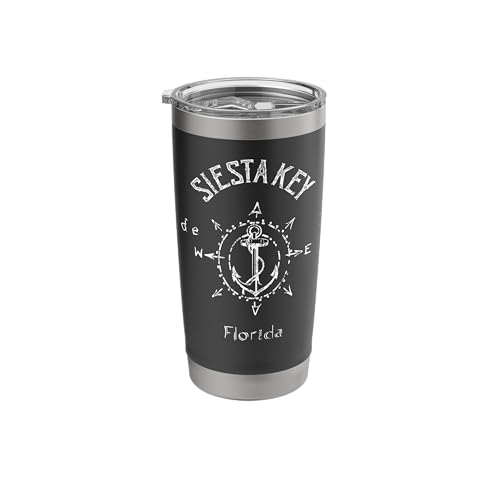 Siesta Key Florida Sailing Compass Rose Stainless Tumbler