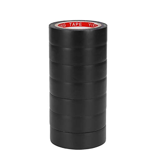 MaoXinTek Nastro Elettrico 18 mm x 10 m Nero Impermeabile Rotoli di Nastro Adesivo Isolante in PVC per Riparazioni e Isolamento 7 Pezzi