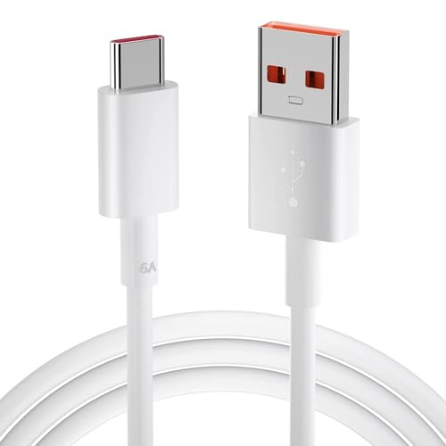 Cable de Datos y Carga USB Tipo C 6A/120W MAX para Xiaomi, Compatible Turbo Charge 33W, Sonic Charge 67W, GAN Charge 65W, Hiper Charge 120W