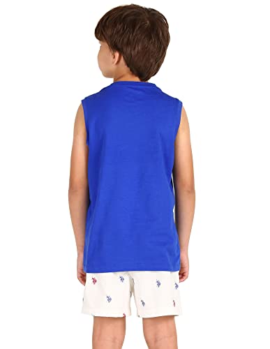Image of U.S. Polo ASSN. Boy's Round Neck Regular Fit Brand Print Ikeb Muscle Tank - Pack of 1