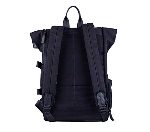 Image of Strap It TABI - Multipurpose Canvas Rolltop Laptop Backpack with Genuine Leather Details